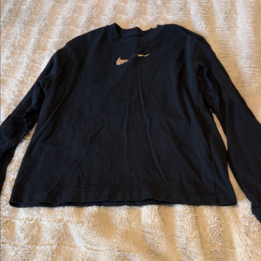 Nike Black Long Sleeve Tee with Cheetah Logo